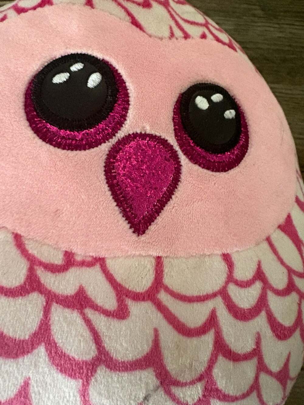 Ty Squish-A-Boos Pinky the Owl 10 inch Plush Pillow Stuffed Animal - Picture 4 of 4